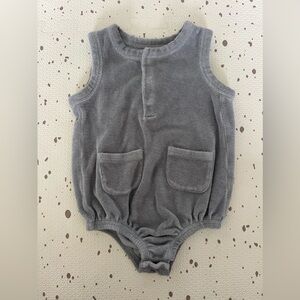 Pehr Terrycloth Bubble Romper in Grey 6-12m